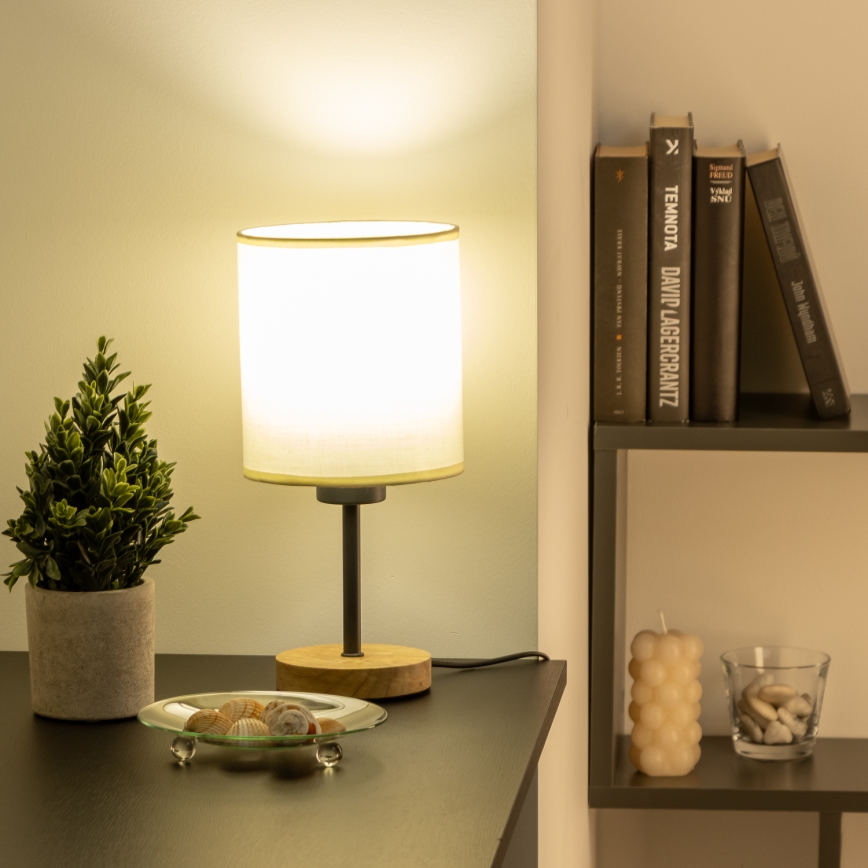 Brilagi - Stona lampa NUBILA WOOD 1xE27/25W/230V hrast/crno/kremasta