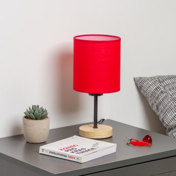 Brilagi - Stona lampa NUBILA WOOD 1xE27/25W/230V hrast/crveno