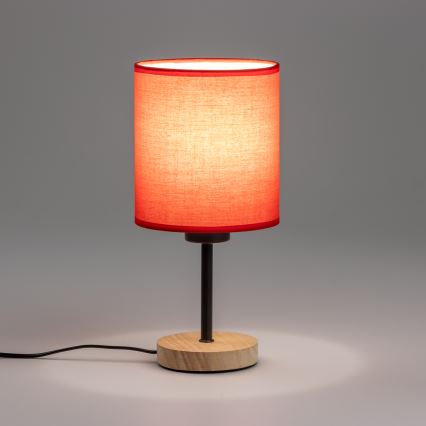Brilagi - Stona lampa NUBILA WOOD 1xE27/25W/230V hrast/crveno