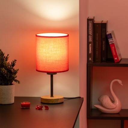 Brilagi - Stona lampa NUBILA WOOD 1xE27/25W/230V hrast/crveno