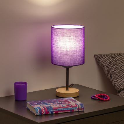Brilagi - Stona lampa NUBILA WOOD 1xE27/25W/230V hrast/ljubičasta