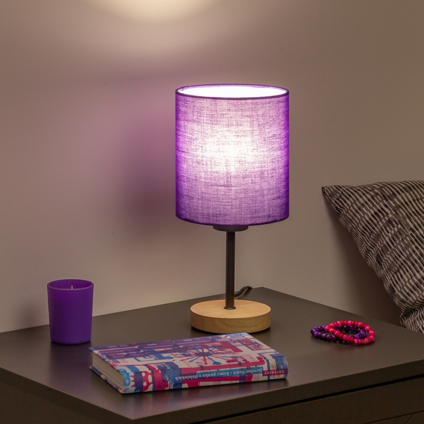 Brilagi - Stona lampa NUBILA WOOD 1xE27/25W/230V hrast/ljubičasta