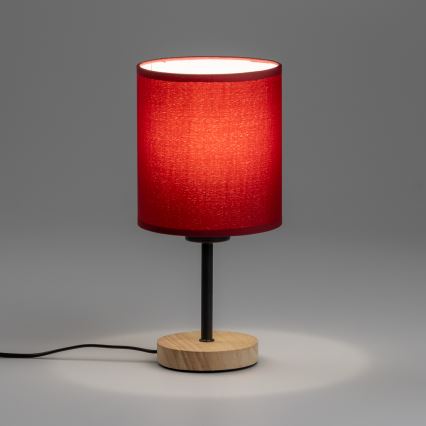 Brilagi - Stona lampa NUBILA WOOD 1xE27/25W/230V hrast/pompejska crveno