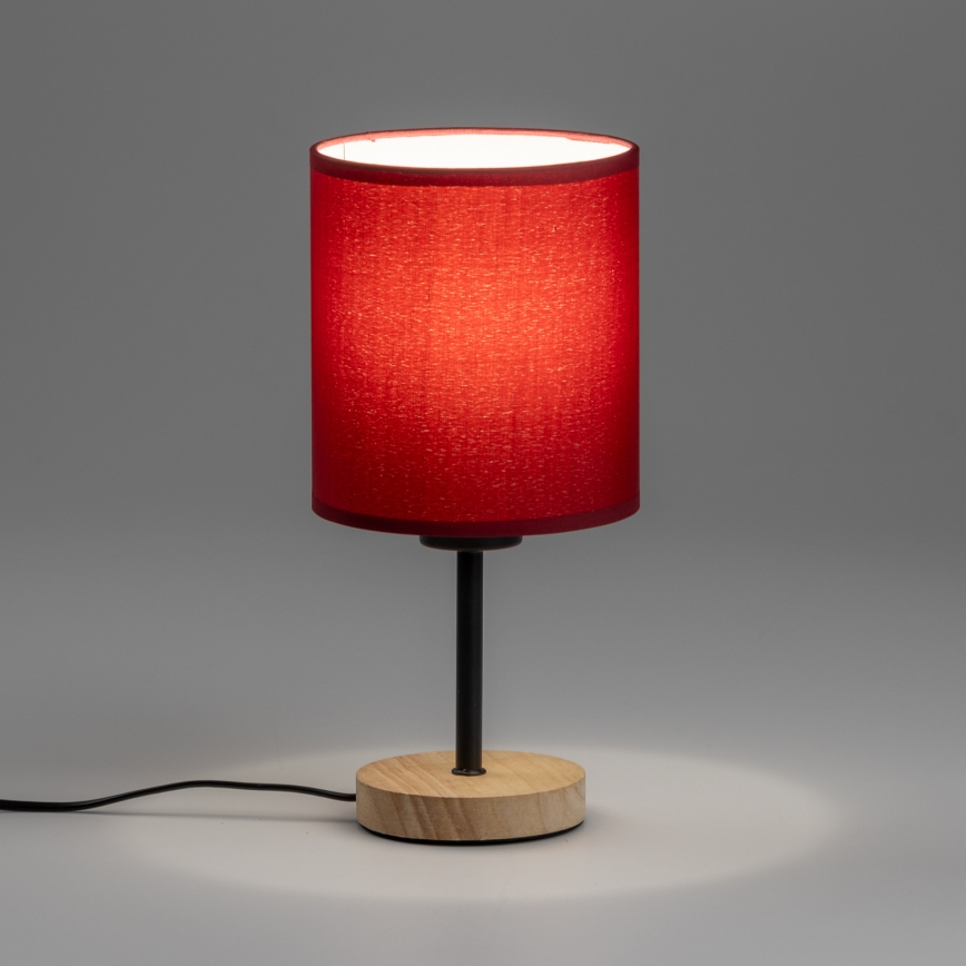 Brilagi - Stona lampa NUBILA WOOD 1xE27/25W/230V hrast/pompejska crveno