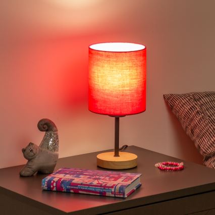Brilagi - Stona lampa NUBILA WOOD 1xE27/25W/230V hrast/roze