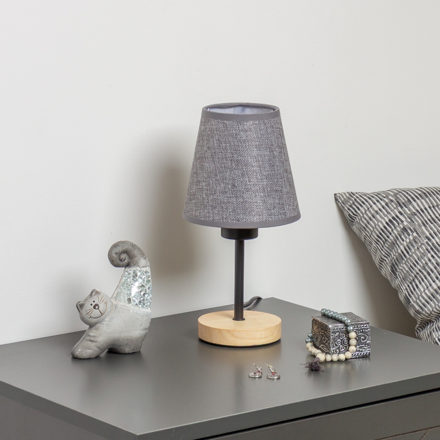 Brilagi - Stona lampa NUBILA WOOD 1xE27/25W/230V hrast/sivo