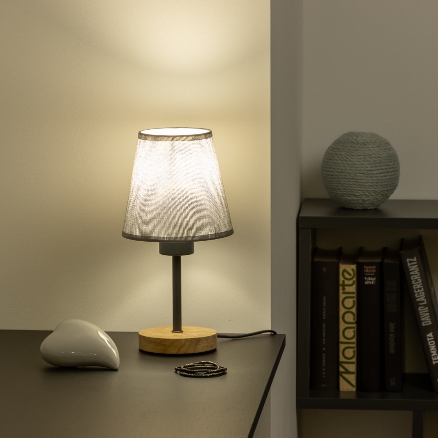 Brilagi - Stona lampa NUBILA WOOD 1xE27/25W/230V hrast/sivo