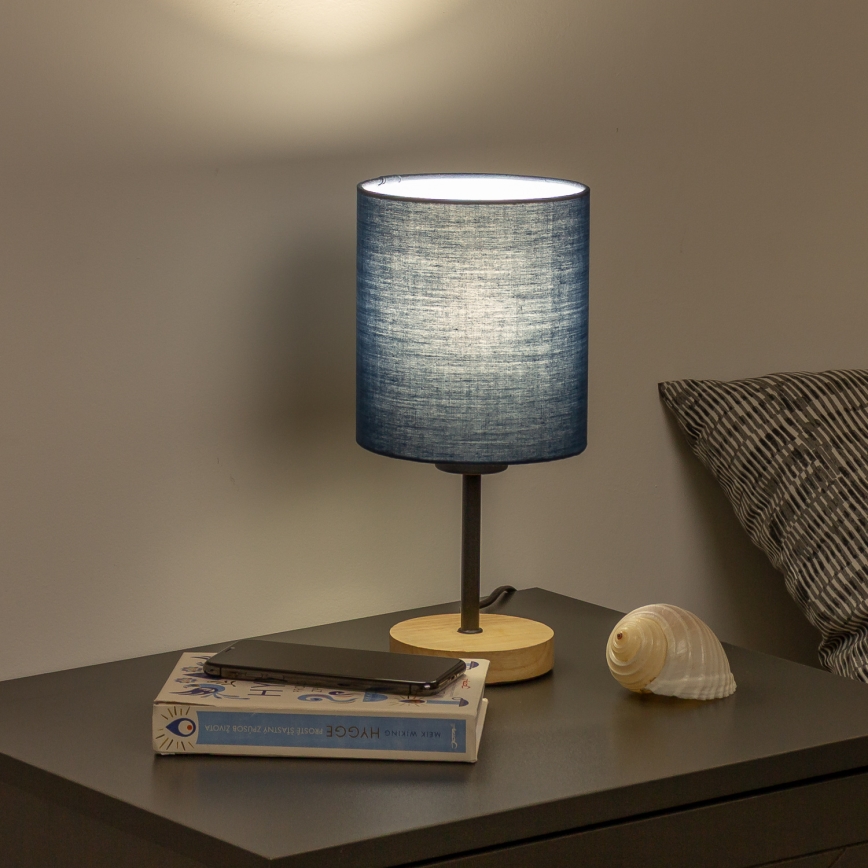 Brilagi - Stona lampa NUBILA WOOD 1xE27/25W/230V hrast/tamno plavi