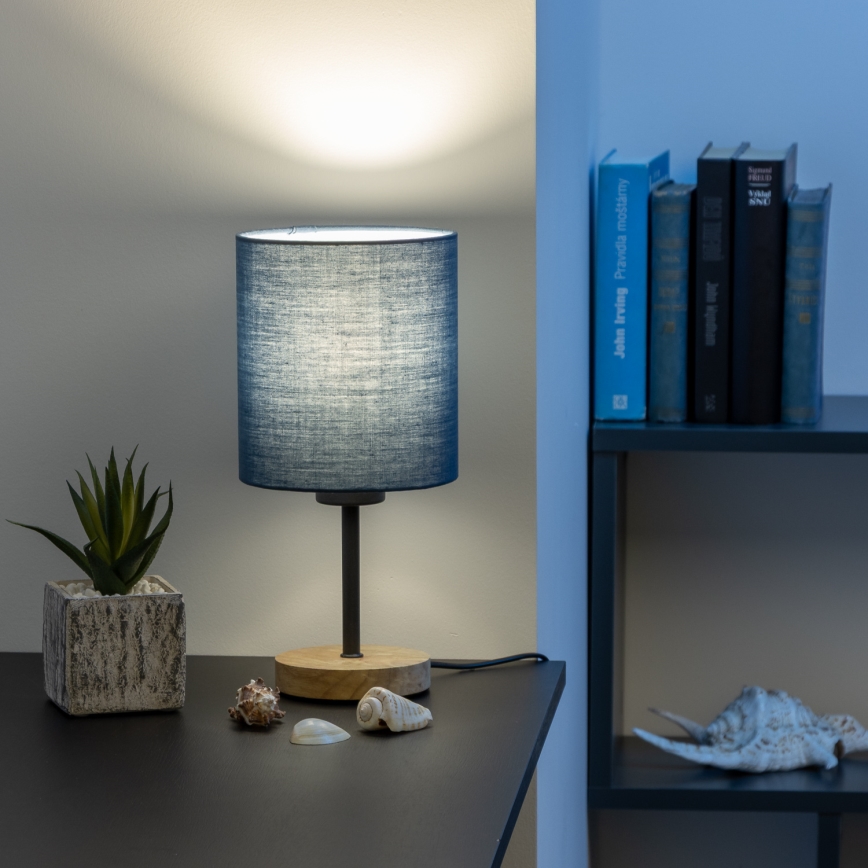 Brilagi - Stona lampa NUBILA WOOD 1xE27/25W/230V hrast/tamno plavi