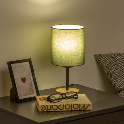 Brilagi - Stona lampa NUBILA WOOD 1xE27/25W/230V hrast/zelena