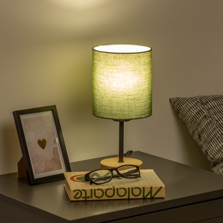 Brilagi - Stona lampa NUBILA WOOD 1xE27/25W/230V hrast/zelena