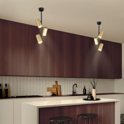 Brilagi - Viseći luster SELE VERTICAL 3xGU10/30W/230V crno/zlatna