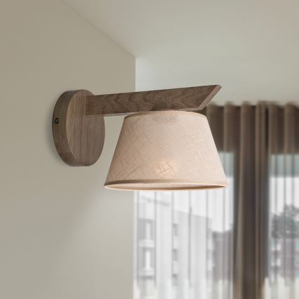 Brilagi - Zidna lampa ANTHONY 1xE14/40W/230V hrast/bež