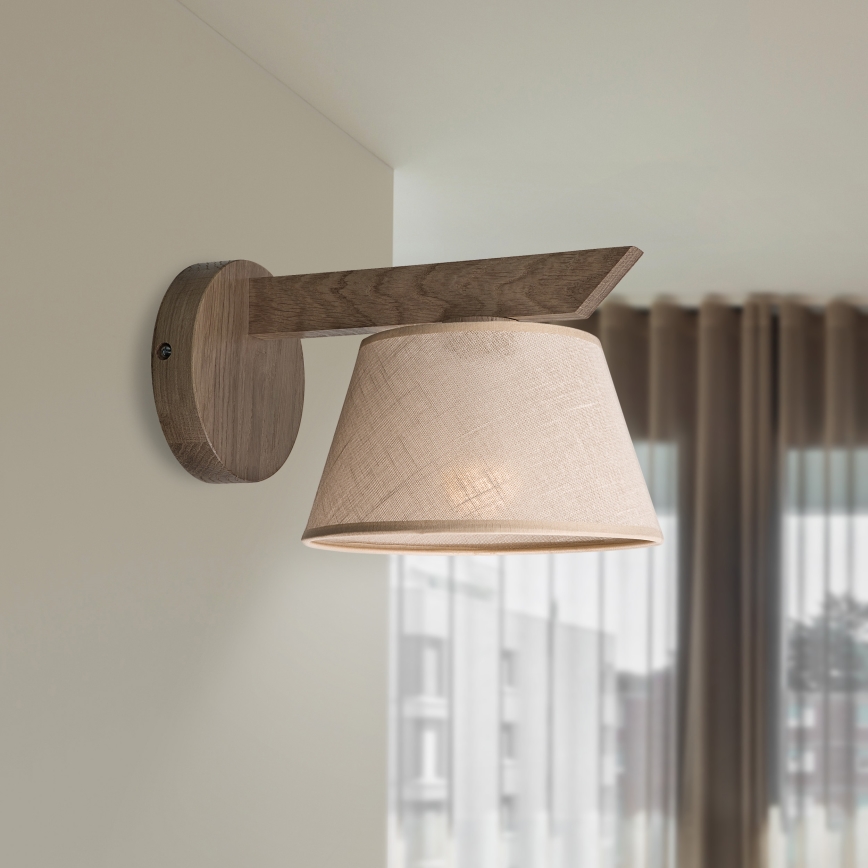 Brilagi - Zidna lampa ANTHONY 1xE14/40W/230V hrast/bež