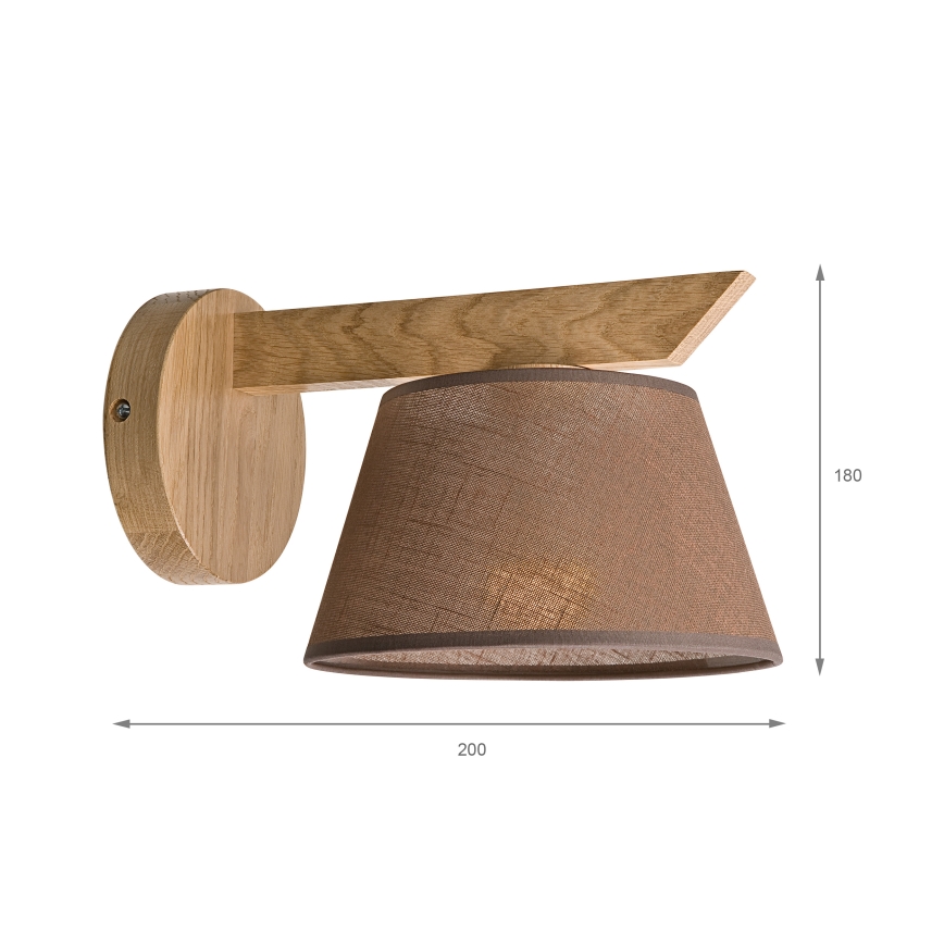 Brilagi - Zidna lampa ANTHONY 1xE14/40W/230V hrast/braon