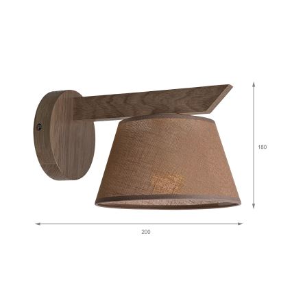 Brilagi - Zidna lampa ANTHONY 1xE14/40W/230V hrast/braon