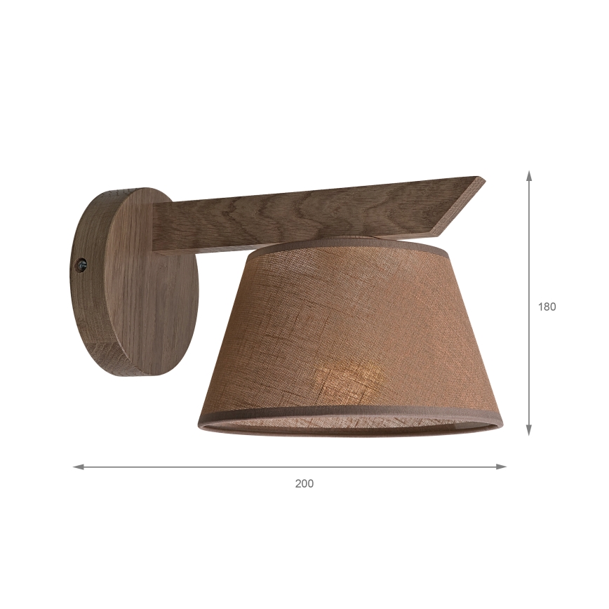 Brilagi - Zidna lampa ANTHONY 1xE14/40W/230V hrast/braon