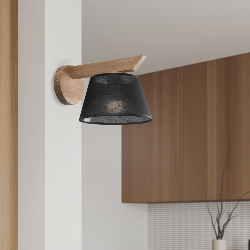 Brilagi - Zidna lampa ANTHONY 1xE14/40W/230V hrast/crno