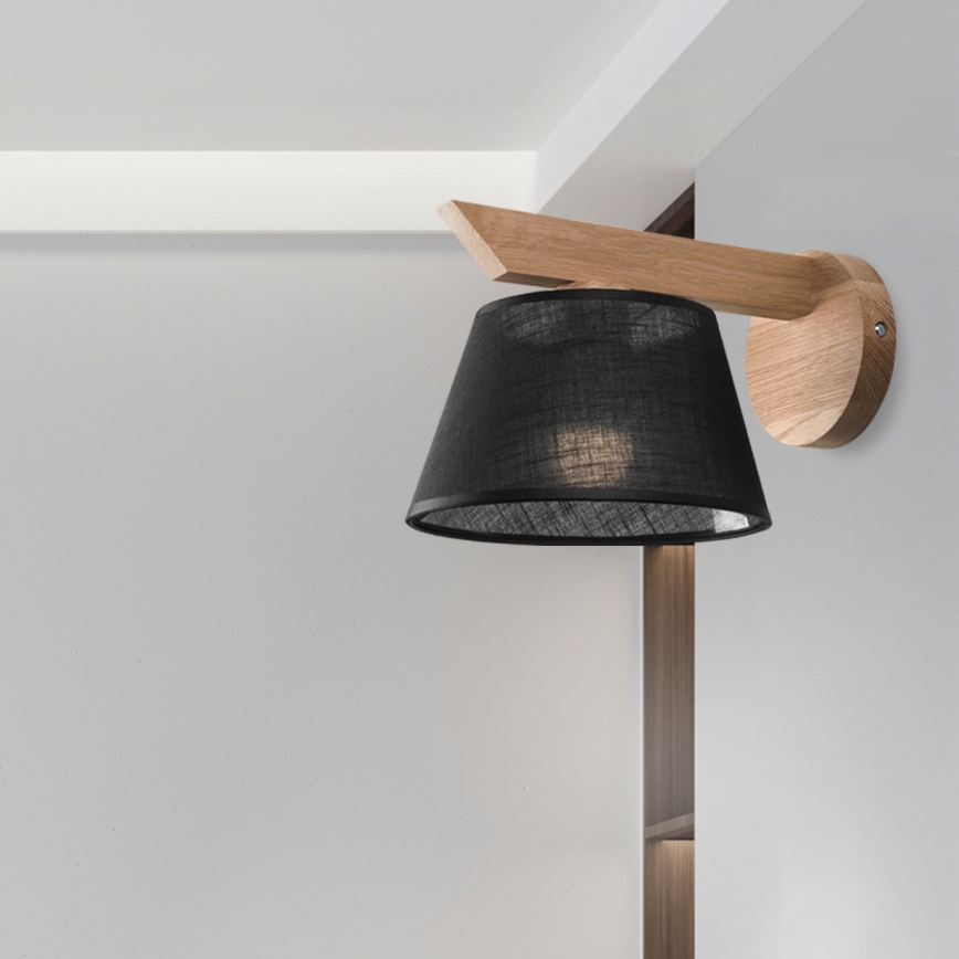 Brilagi - Zidna lampa ANTHONY 1xE14/40W/230V hrast/crno
