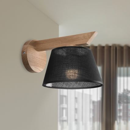Brilagi - Zidna lampa ANTHONY 1xE14/40W/230V hrast/crno