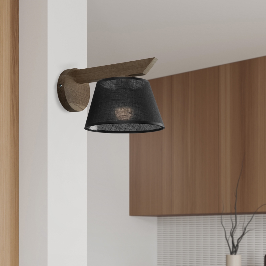 Brilagi - Zidna lampa ANTHONY 1xE14/40W/230V hrast/crno