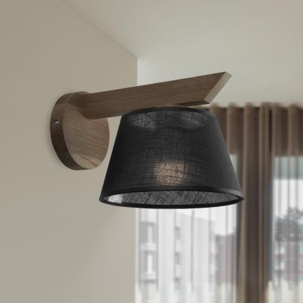 Brilagi - Zidna lampa ANTHONY 1xE14/40W/230V hrast/crno