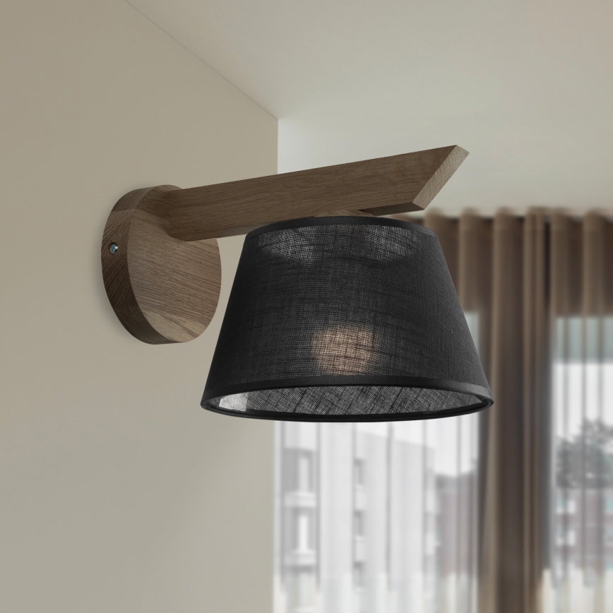 Brilagi - Zidna lampa ANTHONY 1xE14/40W/230V hrast/crno