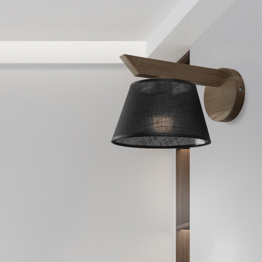 Brilagi - Zidna lampa ANTHONY 1xE14/40W/230V hrast/crno