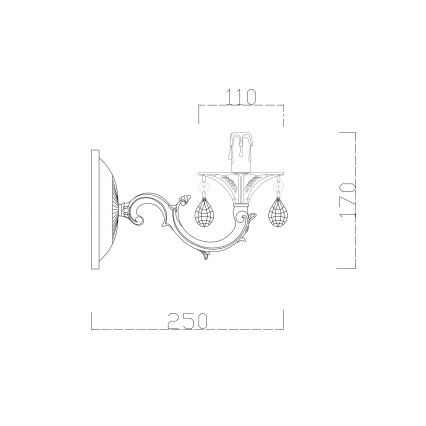 Brilagi - Zidna lampa CLASSIC 1xE14/60W/230V kremasta/patina