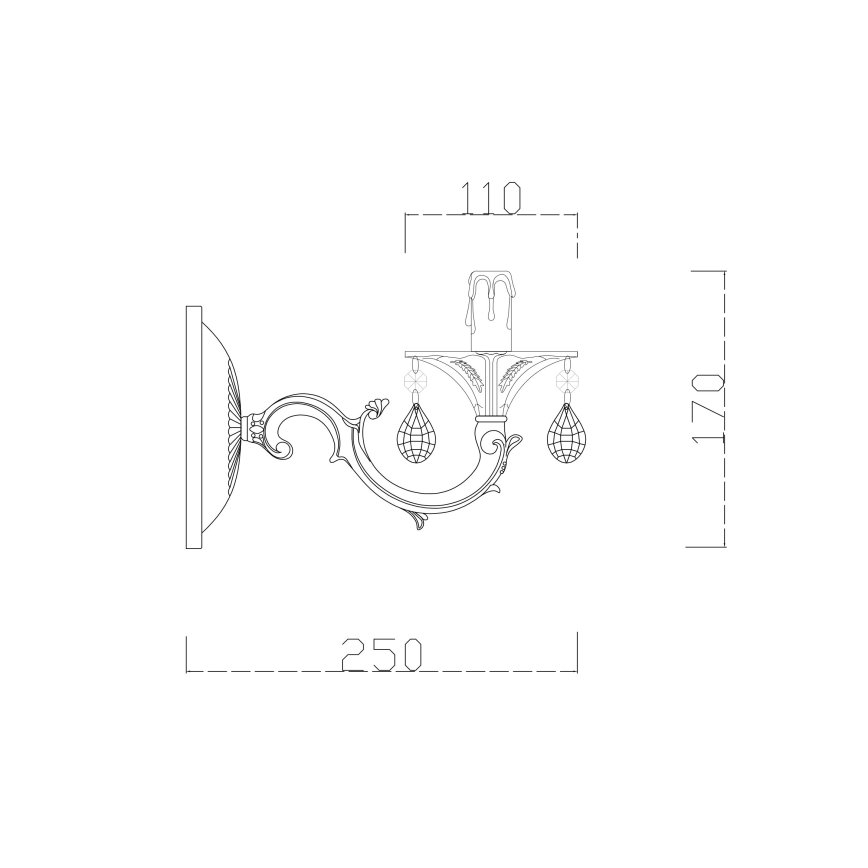 Brilagi - Zidna lampa CLASSIC 1xE14/60W/230V kremasta/patina