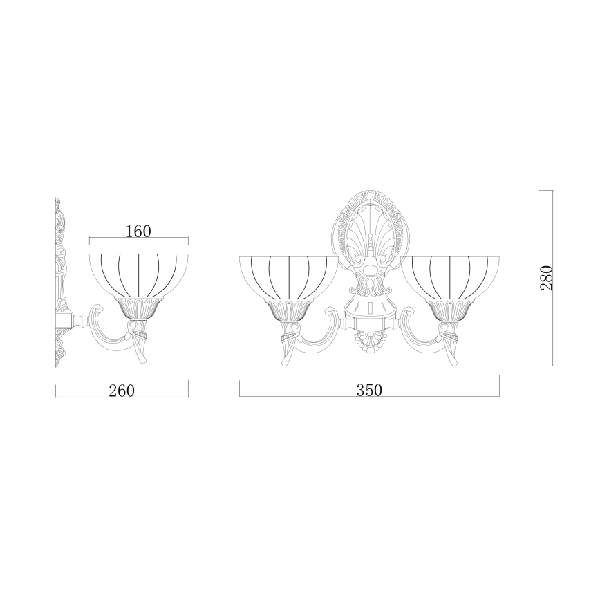 Brilagi - Zidna lampa CLASSIC 2xE27/60W/230V mesing