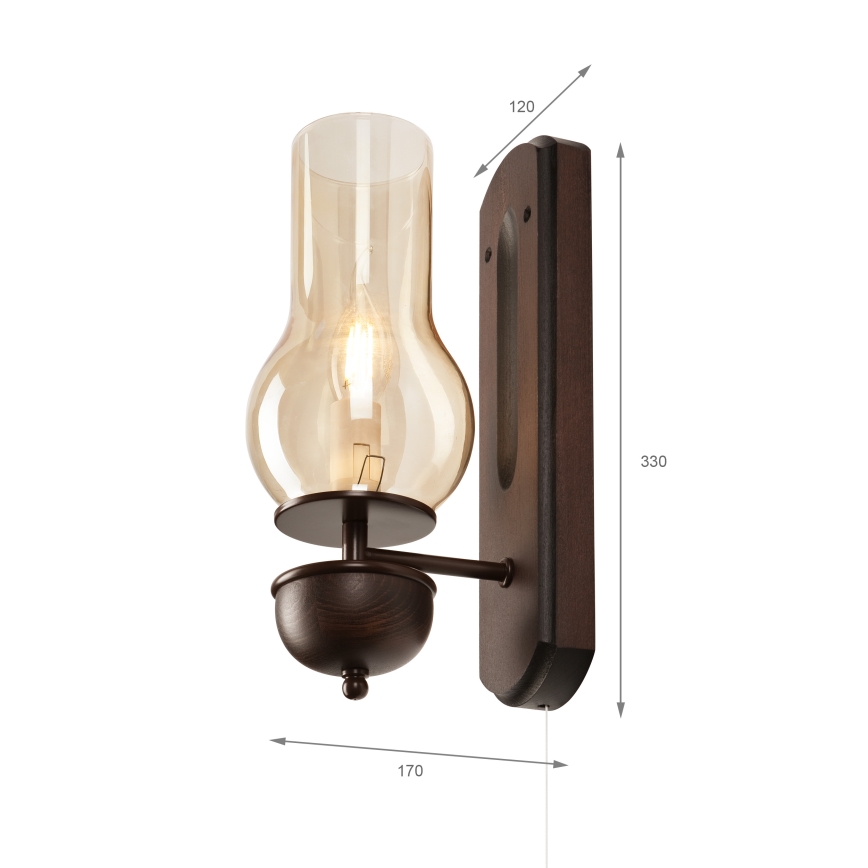 Brilagi - Zidna lampa COTTAGE 1xE14/40W/230V bukva/braon