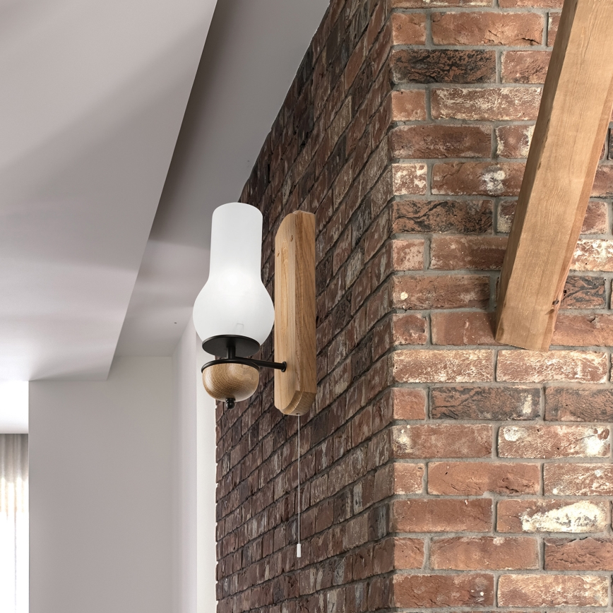 Brilagi - Zidna lampa COTTAGE 1xE14/40W/230V hrast/bela