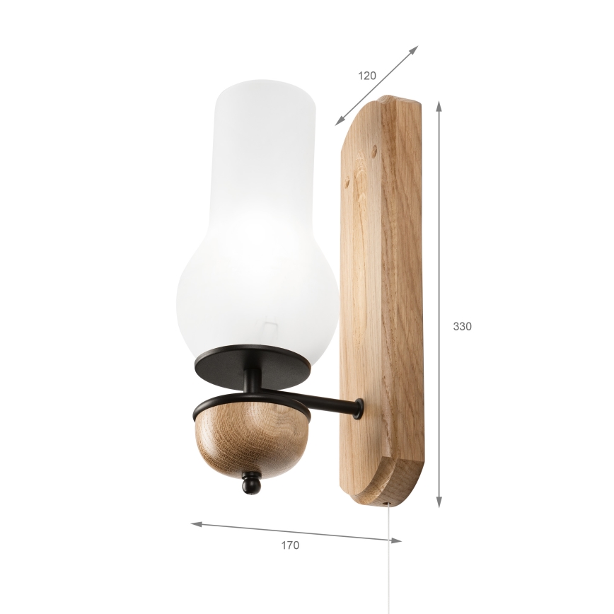 Brilagi - Zidna lampa COTTAGE 1xE14/40W/230V hrast/bela