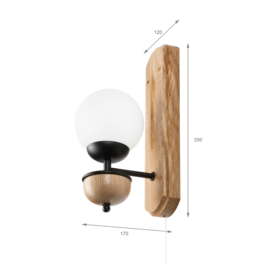 Brilagi - Zidna lampa COTTAGE 1xG9/40W/230V hrast/bela
