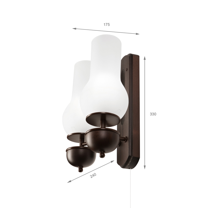 Brilagi - Zidna lampa COTTAGE 2xE14/40W/230V bukva/bela