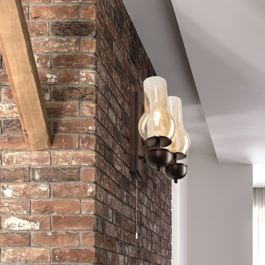 Brilagi - Zidna lampa COTTAGE 2xE14/40W/230V bukva/braon