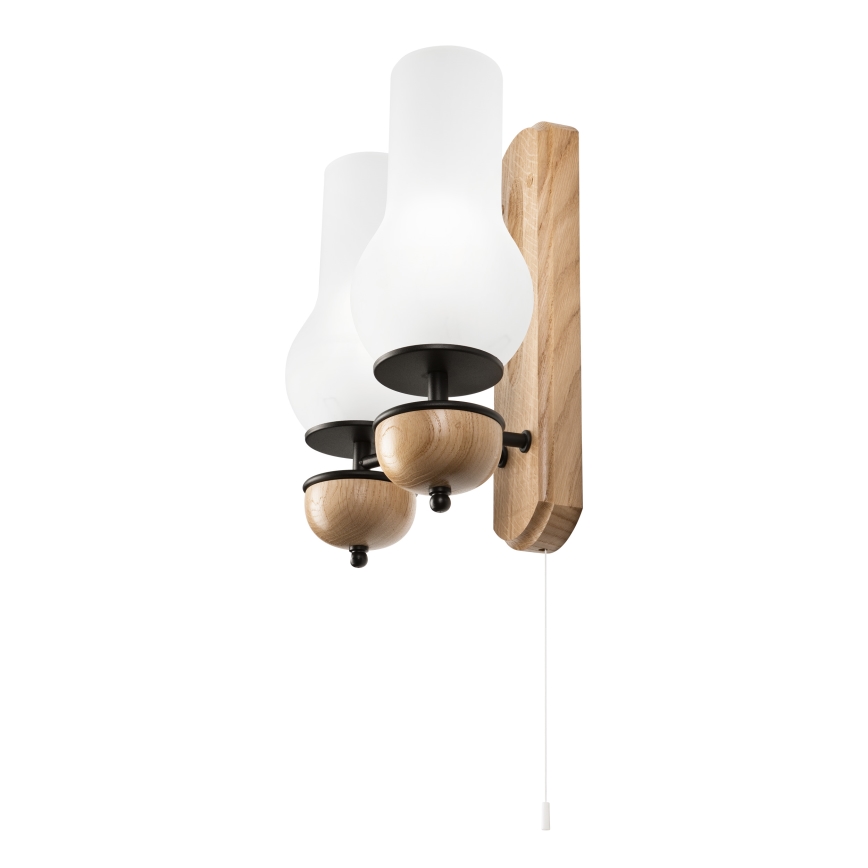 Brilagi - Zidna lampa COTTAGE 2xE14/40W/230V hrast/bela
