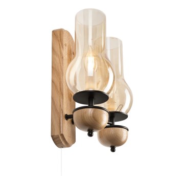 Brilagi - Zidna lampa COTTAGE 2xE14/40W/230V hrast/braon