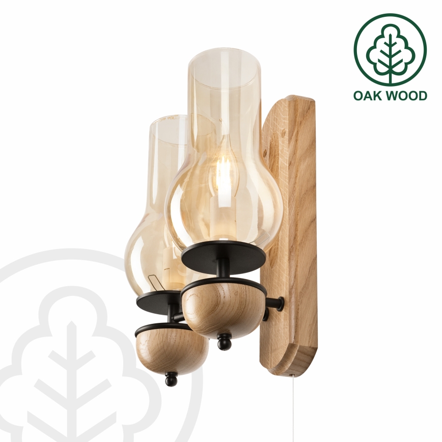 Brilagi - Zidna lampa COTTAGE 2xE14/40W/230V hrast/braon