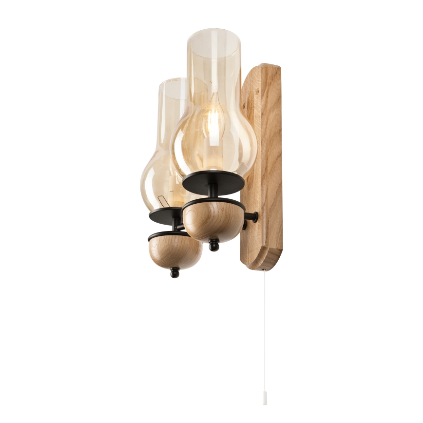 Brilagi - Zidna lampa COTTAGE 2xE14/40W/230V hrast/braon