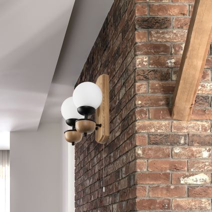 Brilagi - Zidna lampa COTTAGE 2xG9/40W/230V hrast/bela