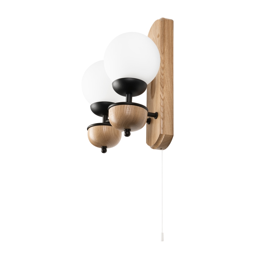 Brilagi - Zidna lampa COTTAGE 2xG9/40W/230V hrast/bela