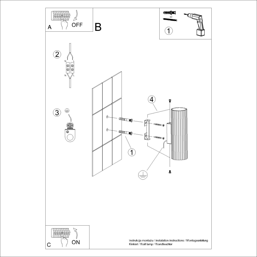 Brilagi - Zidna lampa CRESTO 2xGU10/10W/230V 20 cm crno