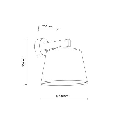 Brilagi - Zidna lampa LATTE 1xE27/60W/230V borovina/bež