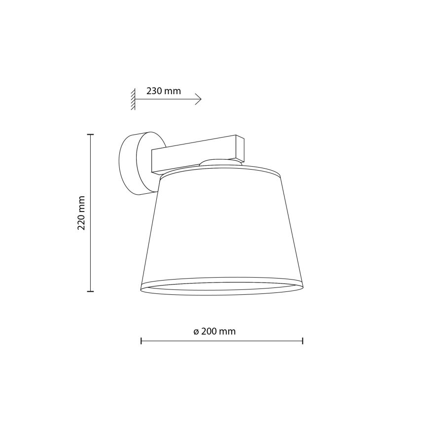 Brilagi - Zidna lampa LATTE SABIA 1xE27/60W/230V borovina/bela