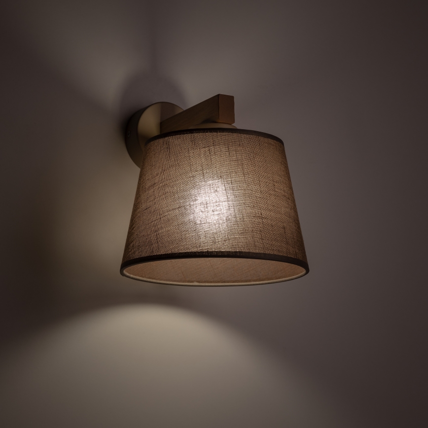 Brilagi - Zidna lampa LATTE SABIA 1xE27/60W/230V borovina/braon