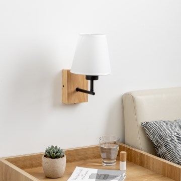 Brilagi - Zidna lampa NUBILA WOOD 1xE27/25W/230V hrast/bela