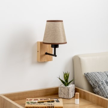 Brilagi - Zidna lampa NUBILA WOOD 1xE27/25W/230V hrast/braon