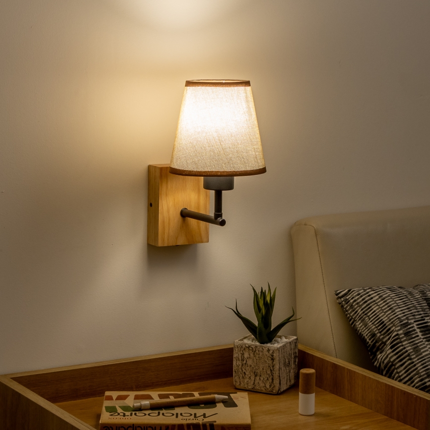 Brilagi - Zidna lampa NUBILA WOOD 1xE27/25W/230V hrast/braon